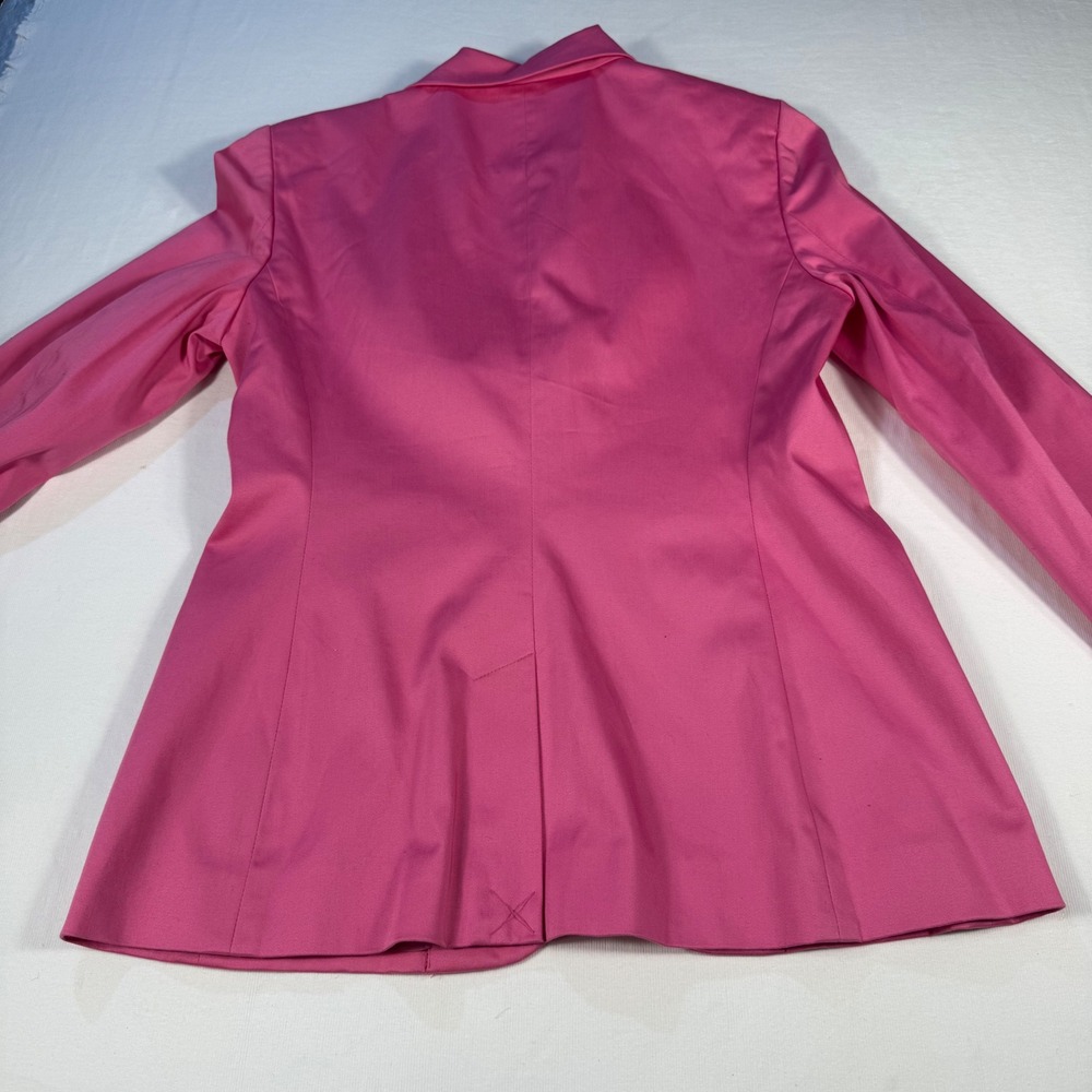 Lauren Ralph Lauren Pink Cotton Blazer Embroidery Logo Preppy Barbie Size 10 Y2K - Picture 14 of 16